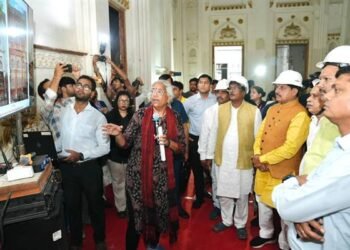 Chief Minister Dr. Mohan Yadav inspecting the Veer Bharat Museum restoration work