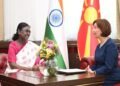 President Droupadi Murmu meeting with President Gordana Siljanovska-Davkova in Skopje, North Macedonia