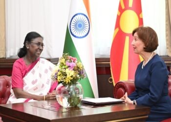 President Droupadi Murmu meeting with President Gordana Siljanovska-Davkova in Skopje, North Macedonia