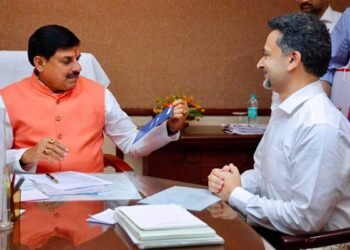 Chief Minister Dr. Mohan Yadav and Shri Amar Kaul of CG Power meeting in Madhya Pradesh Legislative Assembly