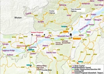 Guwahati-Tezpur Corridor construction site