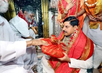 Chief Minister Dr. Mohan Yadav at Maa Sharda Mata Temple in Maihar