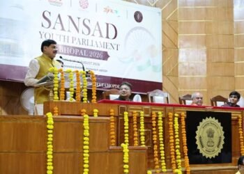 Chief Minister Dr. Mohan Yadav addressing 'Sansad Youth Parliament 2026'