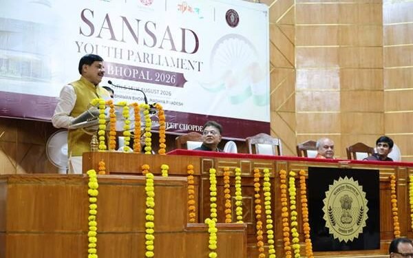 Chief Minister Dr. Mohan Yadav addressing 'Sansad Youth Parliament 2026'