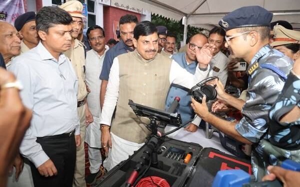 Chief Minister Dr. Mohan Yadav inspecting disaster management equipment