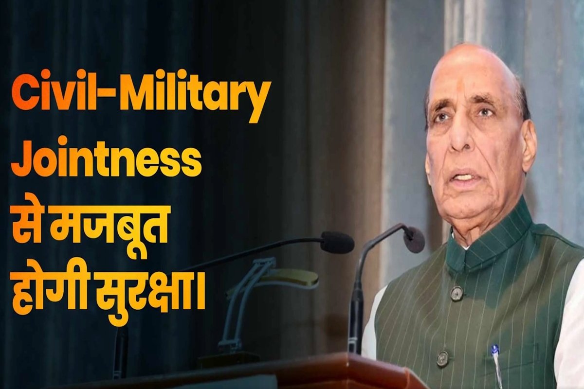 Defence Minister Rajnath Singh addressing the Armed Forces Headquarters Civilian Services Day celebrations
