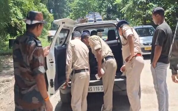 Tripura state police officer standing at attention