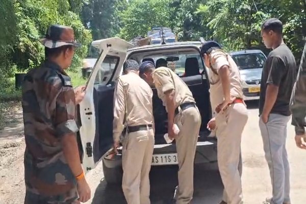 Tripura state police officer standing at attention