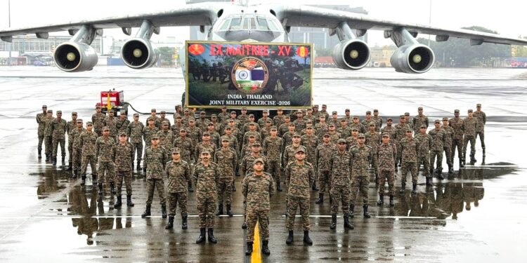 Indian Army and Royal Thai Army troops during a joint exercise