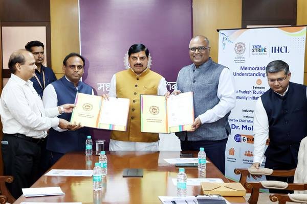 Chief Minister Dr. Mohan Yadav witnessing the signing of an MoU