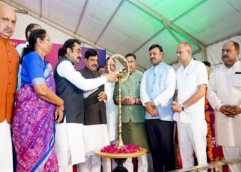Chief Minister Dr. Mohan Yadav addressing the police force in Jabalpur, Madhya Pradesh.