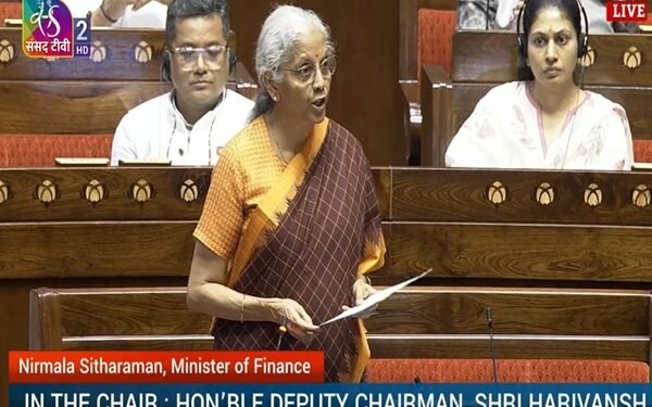 Finance Minister Nirmala Sitharaman presenting the Appropriation (No – 3) Bill, 2026 in Rajya Sabha