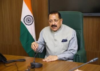 Union Minister Dr. Jitendra Singh reviewing the Ujh Multipurpose Project