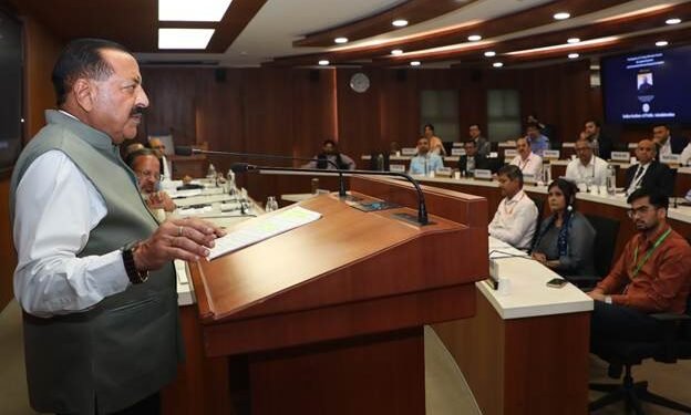 Union Minister Dr. Jitendra Singh addressing civil servants during a training course