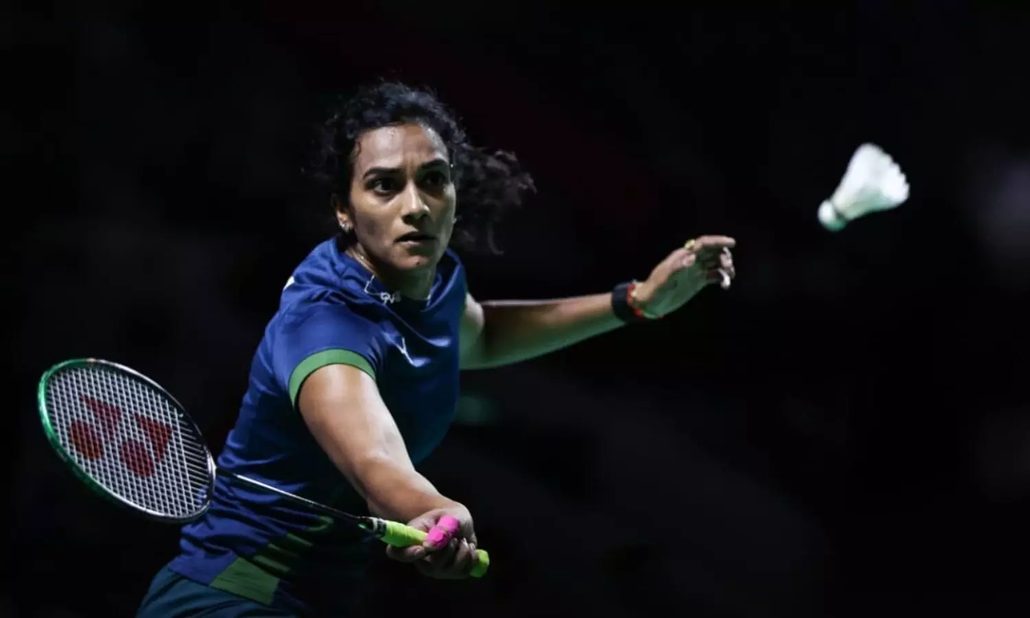 P V Sindhu playing badminton