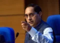SEBI Chairman Tuhin Kanta Pandey speaking at a conference